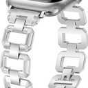 JR.DM Gold Watch Band for Women Compatible with Apple Watch 38mm 40mm 41mm 42mm 44mm 45mm 46mm 49mm Dainty Dressy Bracelet Designer Metal Chain Strap for iWatch Series 11/10/9/8/7/6/5/4/SE/3/2/1 Ultra