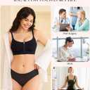 CYDREAM Womens Zip Front Closure Bra Wireless Support Comfort Full Coverage Back Smoothing No Underwire Bralettes (Black, XL)