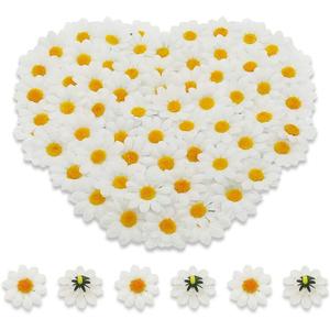 Artificial Daisy Heads 100pcs Fake Daisy Petals White Gerbera Daisies Flowers Head for DIY Garland Craft Birthday Wedding Party Easter Bonnet Home Decoration