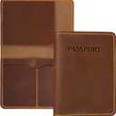 Genuine Leather Passport Holder, Wallet Cover Case for Travel Must Haves, Card Slots - RFID Blocking Travel Wallet - Men's Passports Case (Bourbon Brown)