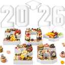 2026 Charcuterie Numbers Fillable, 13.78'' White 2026 Cardboard for Charcuterie, Number 2026 Tray for Chocolate Cookies Flowers Cupcakes Box with Graduation Cap, Class of 2026 Graduation Decorations