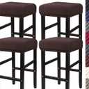 HFCNMY Stool Covers Rectangle,4 Pack Stretch Rectangle Bar Stool Covers Jacquard Vanity Stool Cover Washable Counter Stool Covers Bar Stool Seat Covers Saddle Seat Cover with Elastic Bands Coffee