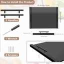 Noodle Board Stove Cover with Handles, Wood Stove Top Covers for Electric/Gas Stoves, Counter Space Top Cover Crafted from Solid Pine Wood,Also Used As Sink Covers & Decorative Tray (Black)