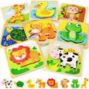 TOY Life Wooden Puzzles for Toddlers 2-4, Montessori Toys for 1 2 3 Year Old Toddler Boys Girls, Animals Jigsaw Puzzles, Educational Learning Toy Kids Puzzle, Best Gifts Toys for Baby Ages 1-3 2-4