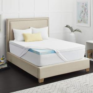 2" SealyChill Memory Foam Mattress Topper, Washable Allergen Resistant Cover, Queen (F02-00159-QN0) , White