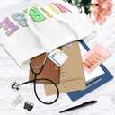 2 x Dripykiaa Nurse Tote Bag Perfect Nurse Gifts for Women, Canvas Nursing Bag with Chenille Letter Patches and Zipper Pocket