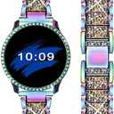 Mosonio Compatible with Samsung Galaxy Watch FE 2024 40mm/Galaxy Watch 5 Band 40mm 44mm/ Galaxy Watch 4 Band 40mm 44mm with Protective Cover Case, 20mm Bling Metal Galaxy Watch Band for Women (Silver, Black, Rose Pink, Rose Gold, Colorful, Starlight)