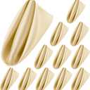 Aneco 12 Pieces Satin Napkins Soft Dinner Napkins Square Weddings Table Napkin 17 x 17 Inches for Restaurant Weddings Party Dinner Decoration (Champagne)