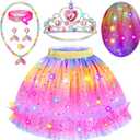 Cocojeci Princess Dress Up for Girls 4-6, Light Up Mermaid Princess Dress Up Toys for Toddler Girls, Birthday Christmas Gifts for 3-6 Years Old