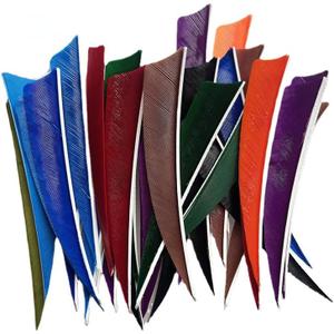 50PCS 4 Inch Shield Cut Turkey Arrow Feathers for Bowhunting, Right Wing Fletching, Waterproof and Durable for Recurve and Compound Bow (Red)
