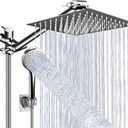 10" Shower Head, High Pressure Angle Adjustable Shower Head with Handheld Spray Combo, Five Mode Handheld Shower Head Bathroom, Silver
