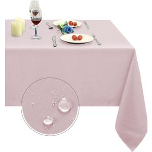 Obstal Dusty Pink Rectangle Table Cloth - Heavy Duty Water Resistance Polyester Tablecloth, Decorative Fabric Table Cover for Outdoor and Indoor Use, 60x120 Inch