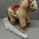 Rock My Baby Rocking Horse for Toddlers 18M+, Light Brown Plush Ride-On Horse Toy with Realistic Galloping Sounds, Upgraded Wooden Rocker for Boys and Girls, 25.2"L x 13.38"W x 14.56"H