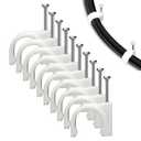XNUT 100Pcs White Cable Clips with Steel Nails, Multi Sizes 14mm, Wall Mount Wire Holders for Home Office Cable Management