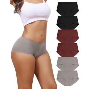 LEVAO Women's Underwear Seamless No Show Hipster Bikini Panties Stretch Invisible Briefs 6 Pack S-2XL (XL)
