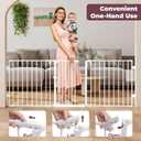 78" Extra Wide Baby Gate, Dog Gates Indoor for Doorways Stairs, Essential Safety Gate for Child, Hardware Mounted Adjustable Pet Gate with Anti-Trip Pedal, 28'' Tall 3 Metal Panels White