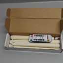 6 Pcs Flameless Taper Candles with Remote, Timer, Plastic Battery Operated Window Candles, 9.6 Inches Ivory LED Candlesticks, for Halloween Christmas Home Decoration