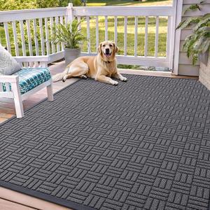 OLANLY Front Door Mat Outside Entrance 71x47, Heavy-Duty Rubber Doormat | Grey, Absorbent, Stain and Fade Resistant, Non-Slip Backing, Low-Profile Indoor Outdoor Floor Mat for Entryway, Easy to Clean