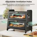 SNTD Bread Box - Kitchen Countertop Bread Storage Container with Bamboo Cutting Board, Adjustable Vent Hole Dials, Black