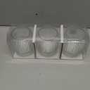 3 Pack Clear Glass Votive & Taper Candle Holders (3.5 Inch) - Thick Ribbed Tea Light & Candlestick Holders Set for Rustic Farmhouse, Living Room, Dining Room Decor