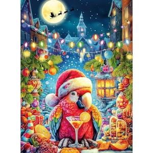 ZSYCZAO Christmas 500 Pieces Puzzle for Adults, Puzzles for Adults 500 Pieces, Winter Santa Parrot Deer Jigsaw Puzzle, Challenging Puzzle Perfect for Game Nights, 20.5 X 15 in