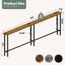GRLEAF 102" Sofa Table with Built-in Power Strip (4 AC Outlets & 4 USB Ports) 4.9ft Power Cord, Metal Frame, Easy Assembly, Long Couch Table Behind Sofa, Living Room and Home Office | Rustic Brown