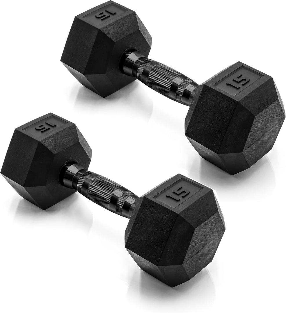 CAP Barbell Coated Dumbbell Weight | Multiple Options Pairs & Sets (15 lb - Pair)