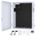 Outdoor Electrical Box, Waterproof Electrical Junction Box IP65 ABS Plastic Enclosure with Fan & Thermostat, Mounting Plate and Hinged Lid (15.7" H x 11" L x 5.9" W)
