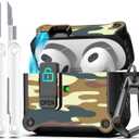 R-fun for AirPods 3rd Generation 2021 Charging Case Cover, Full Drop Protection Auto Pop-Up Lid Design for Apple Airpod 3 Gen Case with Cleaner Kit & Keychain,Desert Camouflage