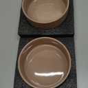 Ceramic 5.1inch Set of 2 Dog and Cat Bowls, 2pcs Anti-Slip Food and Water Feeder Dishes for Puppies, Kitties, Cats(2 Bowls, Brown Coffee)