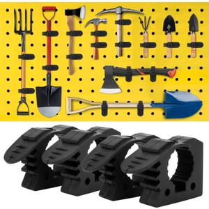 PSLER Quick-Release Rubber Clamps Mount Shovel Axe Holder Mount for Truck Bed Roof Rack Trailer Off-Road Vehicle UTV Universal for Diameter Tools 1-1/5"~1-1/2" 4pc Black