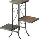 Zhongma 3 Tier Plant Stand with Slate Top without Installation Required. 25.6" W x 10.2" D x 22.4" H