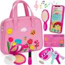 Officygnet Play Purse Toy for Girls 3+ Years Old, Toddler Purse Girl Toys with Pretend Makeup Kit, Pretend Princess Play Toy for Little Girl, Birthday for Toddler Girls Age 3+