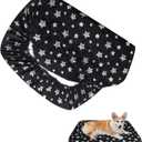 Waterproof Dog Bed Covers Replacement Washable Pet Hair Easy to Remove, Noiseless Quilted Puppy Pet Bed Cover Lovely Black Star Print 20x30 Inches, for Dog/Cat, Cover Only