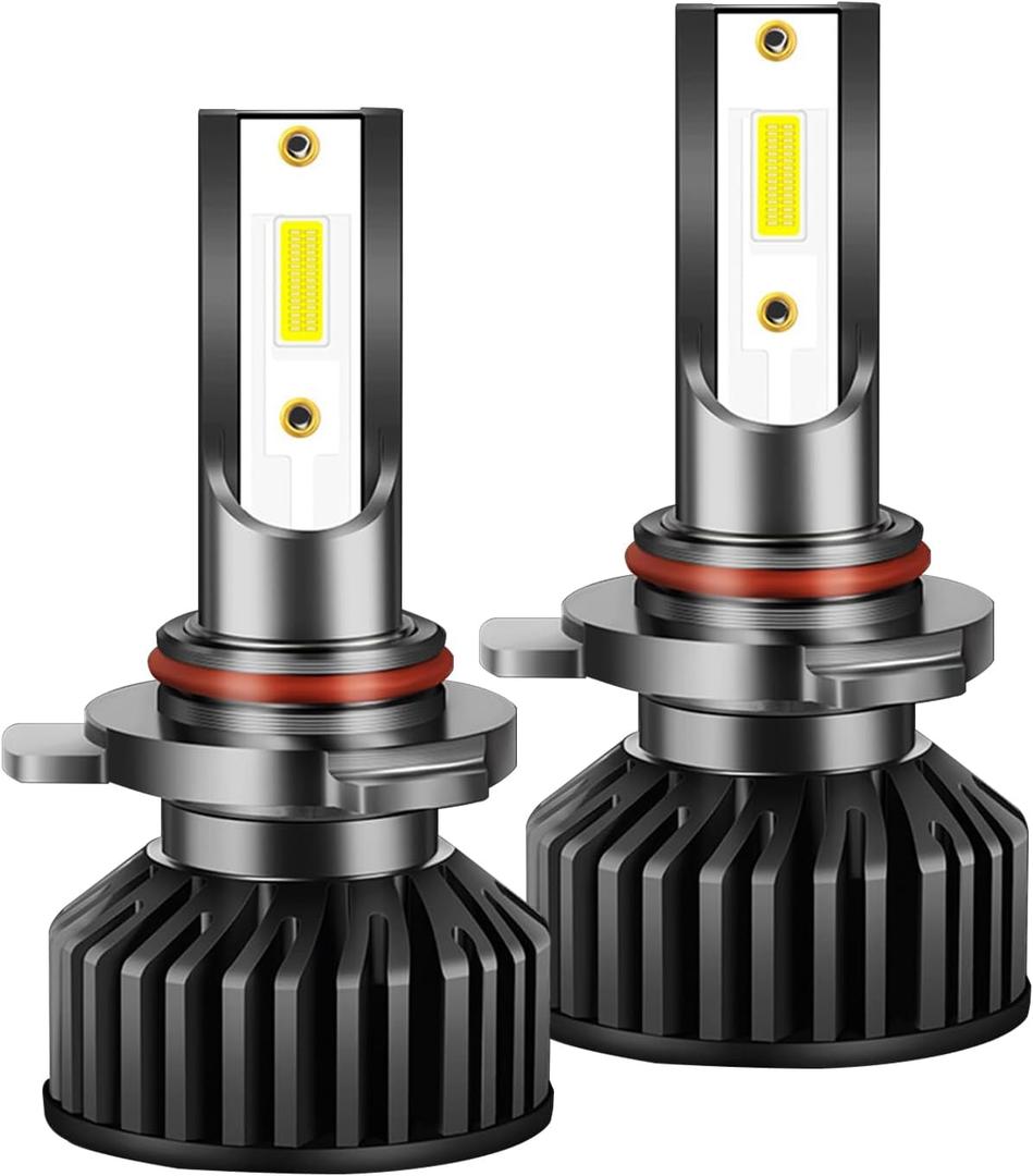 LED Car Headlights With Built-In Driver 6000K Front Headlight White Light 9006 2PC Headlight