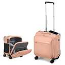 Hanke 16 Inch Underseat Carry On Luggage with Wheels Small Suitcase Softside Luggage Bags for Travel Lightweight Suitcases with Wheels Travel Luggage Personal Item for Men and Women (Pink)
