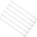 6 Pack Spring Tension Curtain Rod 8 to 12.5 Inch, DIY Mini Tension Rods No Drill for Slim Window Cupboard Closet Sidelights, White