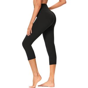 High Waisted Capri Leggings for Women - Soft Slim Yoga Pants for Running Cycling Workout, S-M