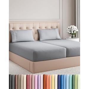 Split King Size 5 Piece Sheet Set - Comfy Breathable & Cooling Bed Sheets Set - Hotel Luxury Bedding for Women, Men, Kids, Teens, Boys & Girls - Deep Pockets and Wrinkle Free - Oeko-Tex - Steel Blue