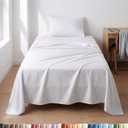 Lightweight 3 Piece Bed Sheet Set Twin XL Size - Cooling Sheets for Hot Sleepers - Soft Breathable Bedding Set w/ 8-16 Inch Deep Pockets - 1 Flat & 1 Fitted & 1 Pillowcase - Wrinkle Resistant - White