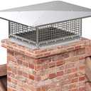 YITAHOME Chimney Cap, 17" x 21" Chimney Cover for Outside, 304 Stainless Steel Fireplace Chimney Caps with Adjustable Metal Strips, Screws & Gloves