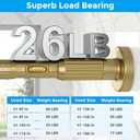 MEXAU Gold Tension Curtain Rods for Windows 41-146 Inches Heavy Duty Tension Rod Adjustable Curtain Rods No Drilling for Bathroom Living Room Outdoor Patio Hold Up Blackout Curtains and Non Slip