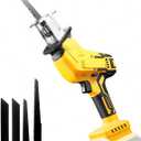 Cordless Reciprocating Saw for DEWALT 20V Max Battery, Brushless Motor Variable Speed 0-3500 SPM, Tool-free Blade Change, AODERTI Recipro Sawzall with 4 Saw Blades for Wood/Metal Cutting (Tool Only)