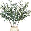 8 Pcs 26.8 Inch Artificial Olive Leaves Long Stems Fake Eucalyptus Plant Branches for DIY Floral Crafts Arrangement Vase Bouquets Wedding Greenery Decor