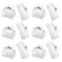 12 Pack Clear Square Claw Clips, Big and Small Neutral Rectangle Hair Claw Clips, Non-slip Matte Large Hair Clips for Women,Strong Hold jaw clip for Thick Thin Hair