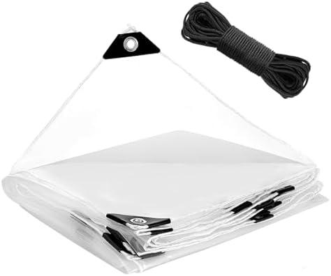 3x6 FT Clear Tarp Heavy Duty Waterproof for Patio Winterizing - 5 mil Anti-Tear Snowproof & Windproof Clear Plastic Tarps with Grommets for Winter Garden Patio Enclosure Chicken Coop
