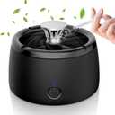 Smokeless Ashtray for Indoor Use, 2 Filters Included, Cigarette Smoke Eliminator for Home, Office, Car - Perfect Present for Dad, Men (Black)