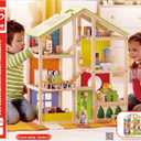 All Seasons Kids Wooden Dollhouse by Hape | Award Winning 3 Story Dolls House Toy with Furniture, Accessories, Movable Stairs and Reversible Season Theme L: 23.6, W: 11.8, H: 28.9 inch