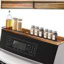 Stove Top Shelf, Magnetic Oven Shelf, Kitchen Storage Solution, 2pcs 15" Hard Wood Spice Racks