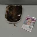 RENERSHOW Ombre Brown with Blonde Highlights Layered Bob Wig with Bangs Medium Length Straight Bob Wigs for Women 12inch Synthetic Natural Looking Daily Party Average Size Wig